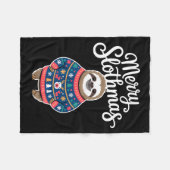 Couverture Polaire Merry Slothmas Sweater Funny Sloth Christmas Pajam (Devant (Horizontal))