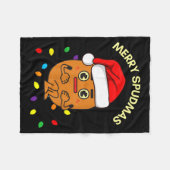 Couverture Polaire Merry Spudmas Funny Tato Santa Holiday Lights Chri (Devant (Horizontal))