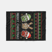 Couverture Polaire Merry Woofmas Christmas Dog Paws Leopard Ugly Swea (Devant (Horizontal))