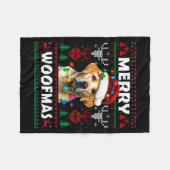 Couverture Polaire Merry Woofmas Yellow Labrador Christmas Ugly Sweat (Devant (Horizontal))