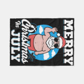 Couverture Polaire Merrychristmas In July Funny Santa  (Devant (Horizontal))