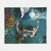 Couverture Polaire Merveilleuse sirène à vapeur (Devant (Horizontal))