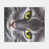Couverture Polaire Merveilleux portrait de chat (Devant (Horizontal))