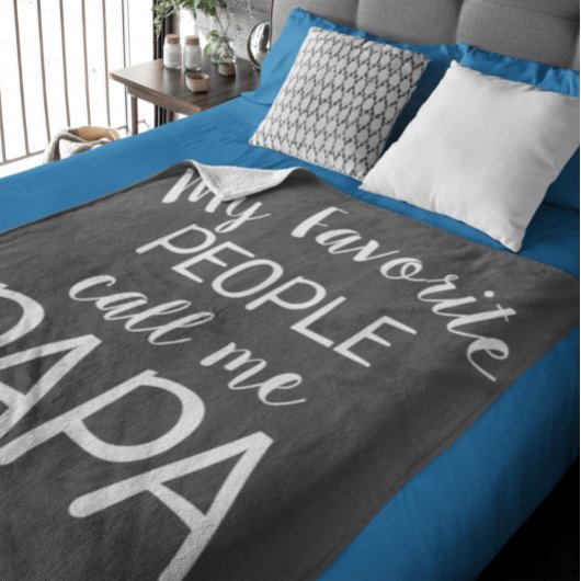 Couverture Polaire Mes gens favoris m'appellent Papa Noir et Blanc