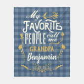 Couverture Polaire Mes gens préférés m'appellent Grand-Père Bleu En v (Devant)