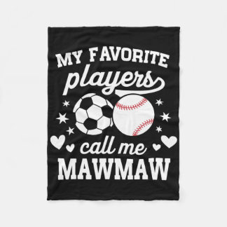 Couverture Polaire Mes joueurs préférés m'appellent Mawmaw Soccer Sel