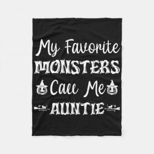 Couverture Polaire Mes Monstres Favoris M'Appelent Tante Fun Chat Tan