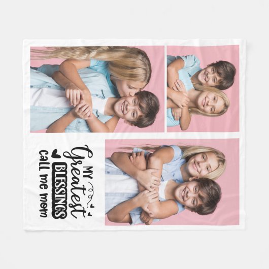 Couverture Polaire Mes plus grandes bénédictions Appelez-moi Maman 3 (Devant (Horizontal))