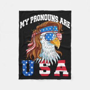 Couverture Polaire Mes pronoms sont aigle Usa américain drôle 4 juill