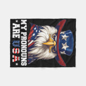 Couverture Polaire Mes Pronounes Sont Usa Funny Eagle 4 Juillet Améri (Devant (Horizontal))