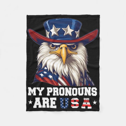 Couverture Polaire Mes Pronounes Sont Usa Funny Eagle 4 Juillet Améri (Devant)