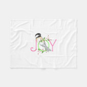 Couverture Polaire Mésange mignonne "Joie" (Devant (Horizontal))