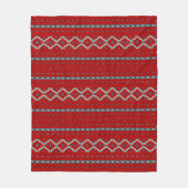 Couverture Polaire Mesas Sud-Ouest Rouge & Turquoise Moyen (Devant)