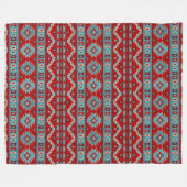 Couverture Polaire Mesas Sud-Ouest Turquoise et Motif géométrique rou (Devant (Horizontal))
