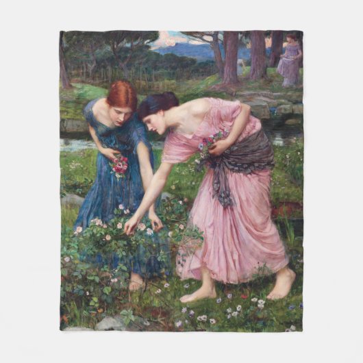 Couverture Polaire Mesdames Picking Roses, John William Waterhouse (Devant)
