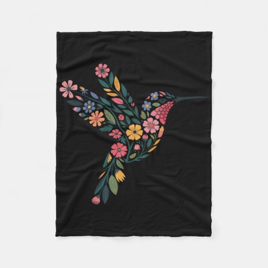 Couverture Polaire Message caché subtil anti Trump colibri floral (Devant)