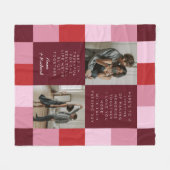 Couverture Polaire Message d'alarme 2 Photos dans Valentines Plaid (Devant (Horizontal))