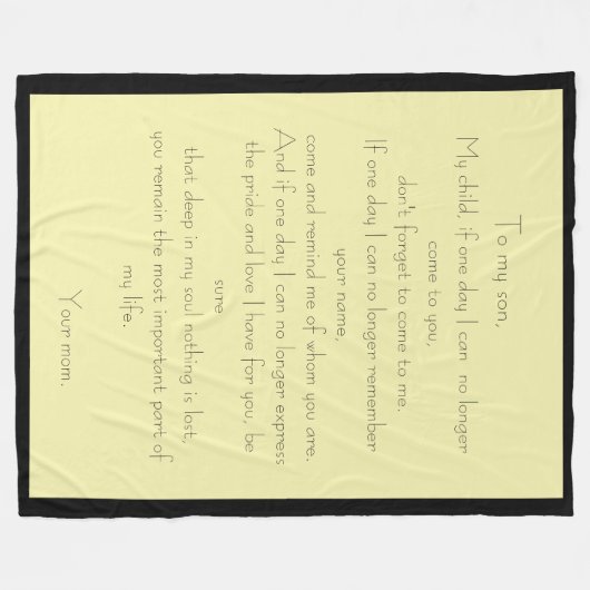 Couverture Polaire Message d'amour de la mère/du fils (Devant (Horizontal))