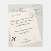 Couverture Polaire Message d'amour personnel de la carte postale (Devant)