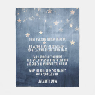 Couverture Polaire Message personnalisé Blue Stars Nephew
