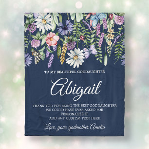 Couverture Polaire Message personnalisé Fleur sauvage Godgirl