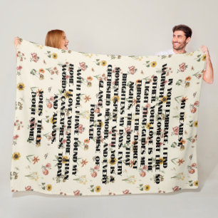 Couverture Polaire Message spécial personnalisé Fleur dessinée à la m