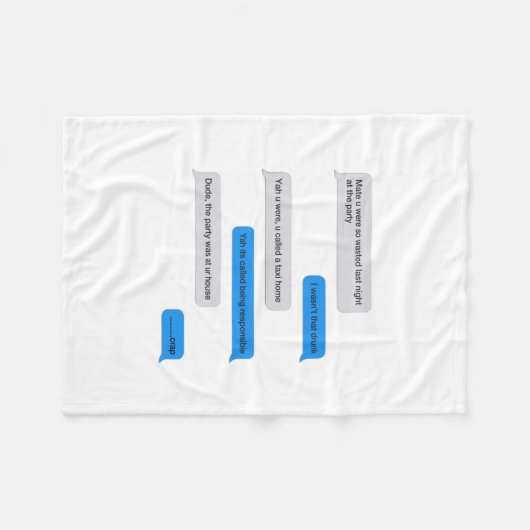 Couverture Polaire Message texte amusant (Devant (Horizontal))