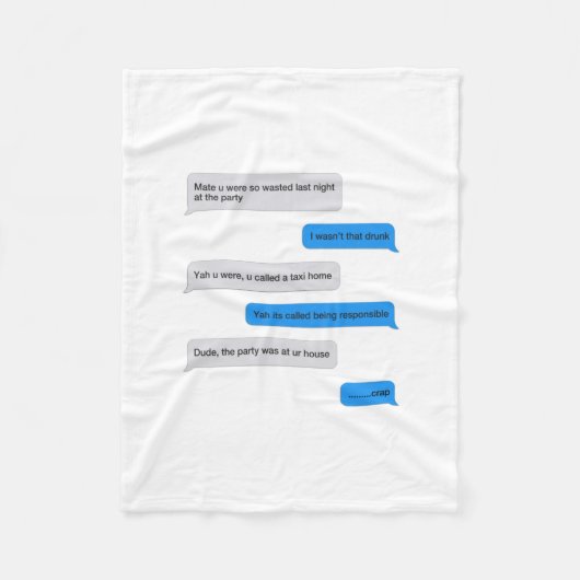 Couverture Polaire Message texte amusant (Devant)