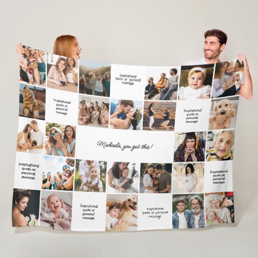 Couverture Polaire Messages personnalisés de confort et 25 photos (En situation)