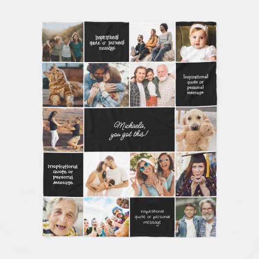 Couverture Polaire Messages personnalisés de confort inspiré et 14 ph (Devant)