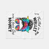 Couverture Polaire Messy Bun Retro J'Ai Farci Dans Mon Portefeuille M (Devant (Horizontal))