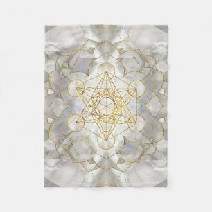 Couverture Polaire Métatron's Cube in lotus Sacred Geometry