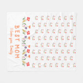 Couverture Polaire Mete Meilleure Maman Fleurs Fête des Mères (Devant (Horizontal))