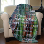 Couverture Polaire Métro Art tout texte tartan vert baffalo plaid