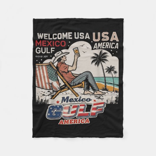 Couverture Polaire Mexique Amérique du Golfe États-Unis Drapeau améri (Devant)