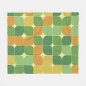 Couverture Polaire Mi-siècle Abstrait Motif vert orange (Devant (Horizontal))