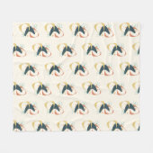 Couverture Polaire Mi-siècle Charbon atomique orange jaune (Devant (Horizontal))