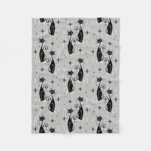 Couverture Polaire Mi-siècle, la vache sur le gris pâle (Devant)