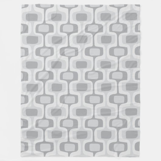 Couverture Polaire Mi-siècle MODERNE Arrondi Rectangle Lié Gris (Devant)