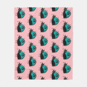 Couverture Polaire Mi-siècle moderne Chat atomique rose bleu rétro (Devant)