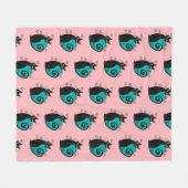 Couverture Polaire Mi-siècle moderne Chat atomique rose bleu rétro (Devant (Horizontal))