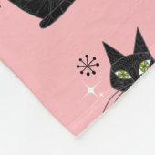 Couverture Polaire Mi-siècle moderne Chat atomique rose bleu rétro (Coin)