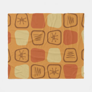 Couverture Polaire Mi-siècle Moderne Étendu Carré Ochre