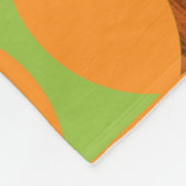 Couverture Polaire Mi-siècle Moderne Orange Motif Fleece Blanche (Coin)