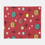 Couverture Polaire Mi-siècle Moderne Rétro Art de Noël Rouge (Devant (Horizontal))