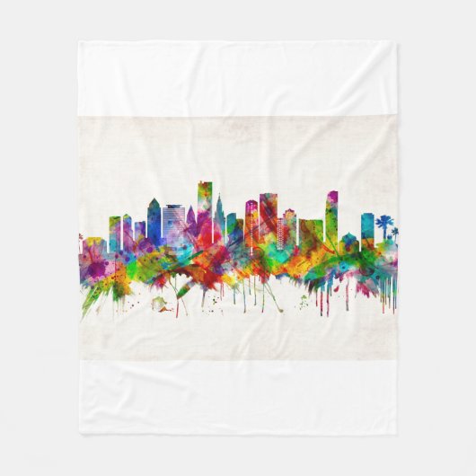 Couverture Polaire Miami Florida Skyline (Devant)