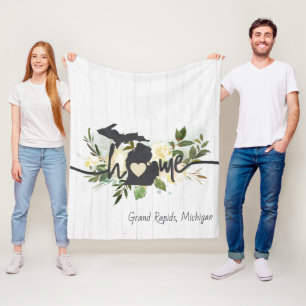 Couverture Polaire Michigan State Personnalisé Votre Maison Ville Rus