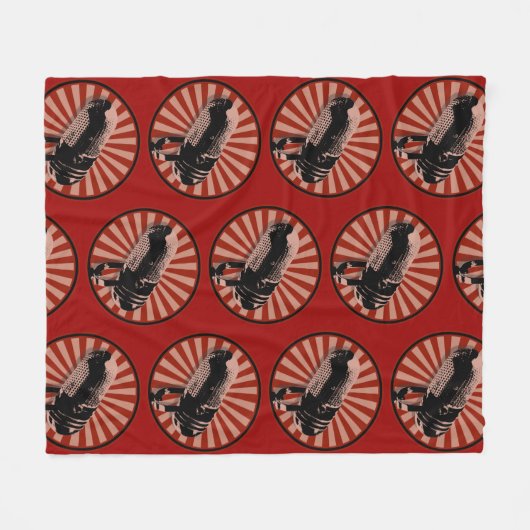 Couverture Polaire Microphone rétro en rouge (Devant (Horizontal))