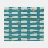 Couverture Polaire Mid Century Blocs atomiques modernes Turquoise, Aq (Devant (Horizontal))