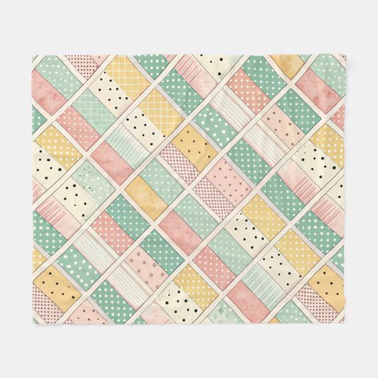 Couverture Polaire Mid-Century Geometric Design with Dots & Lines 4 (Devant (Horizontal))